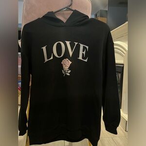BNWT OLD NAVY Hoodie “LOVE” with pink rose